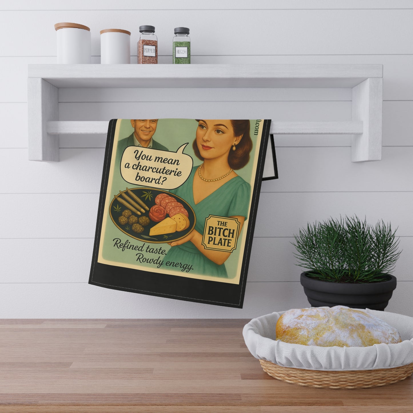 "Bring Me a Bitch Plate" Retro Tea Towel