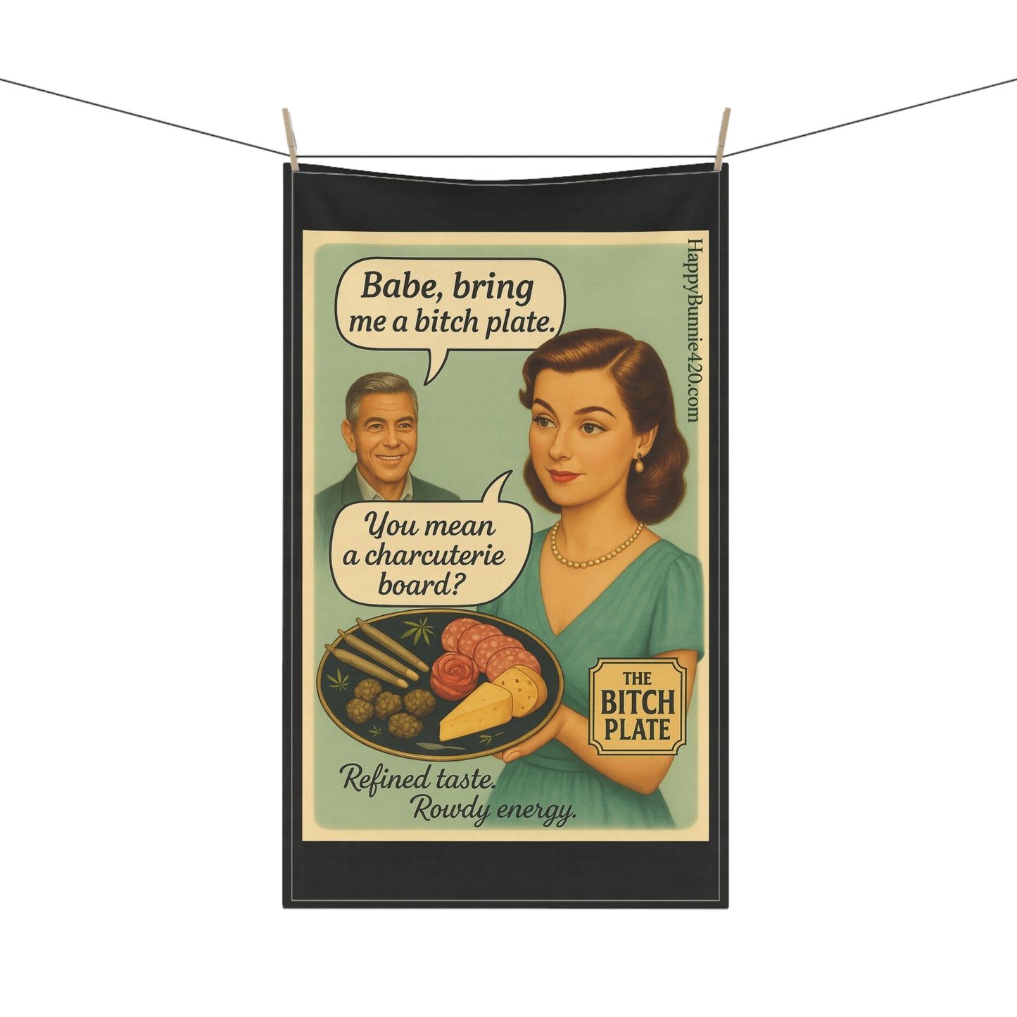 "Bring Me a Bitch Plate" Retro Tea Towel