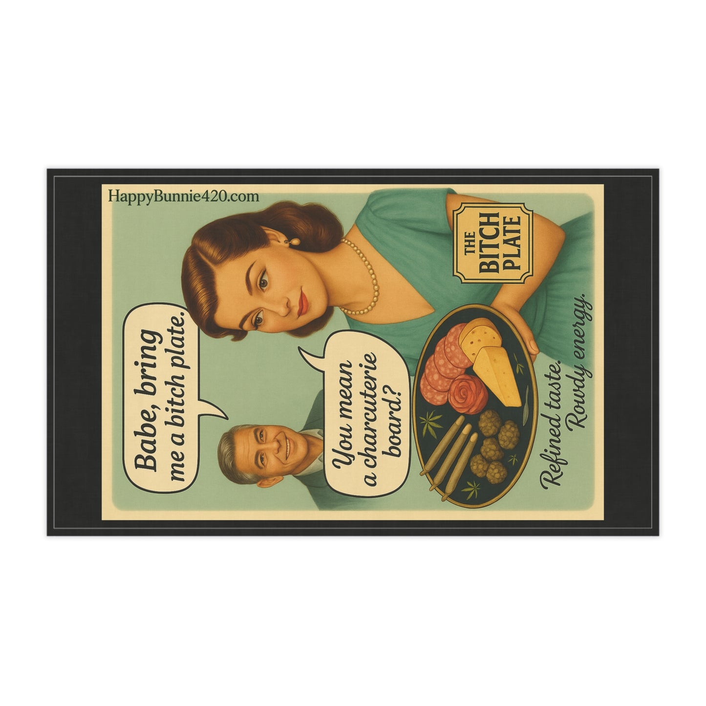 "Bring Me a Bitch Plate" Retro Tea Towel