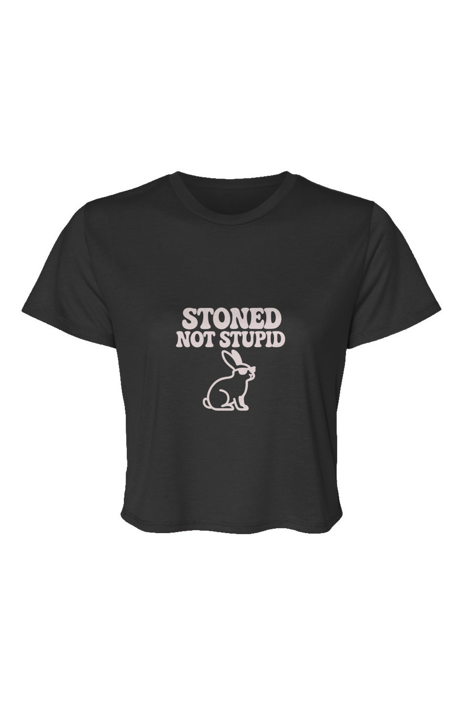 Stoned NOT Stupid Bunnie Flowy Crop Tee