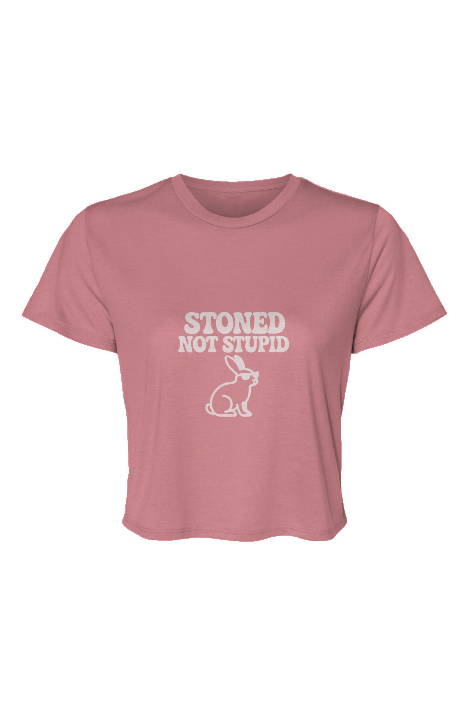 Stoned NOT Stupid Bunnie Flowy Crop Tee