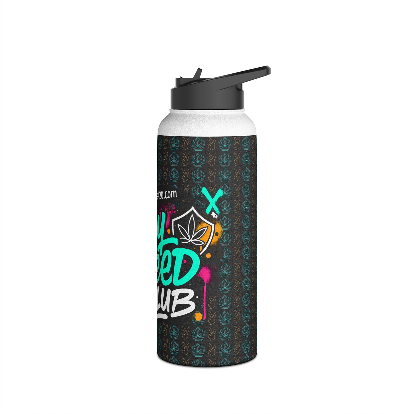 MyWeed.Club x HappyBunnie420.com Collab - Stainless Steel Water Bottle 32 oz